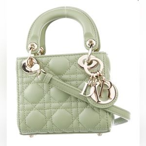 Dior Micro Lady Dior Bag in Green Lambskin
